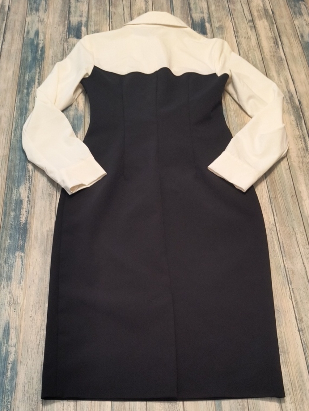 Joseph Ribkoff two-tone, colorblock sheath dress Sz 8 - Picture 5 of 9